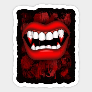 Vampire Red Bloody Mouth Sticker